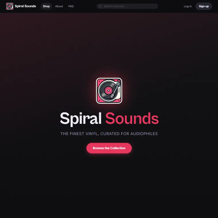 Capture d'écran de la boutique Spiral Sounds
